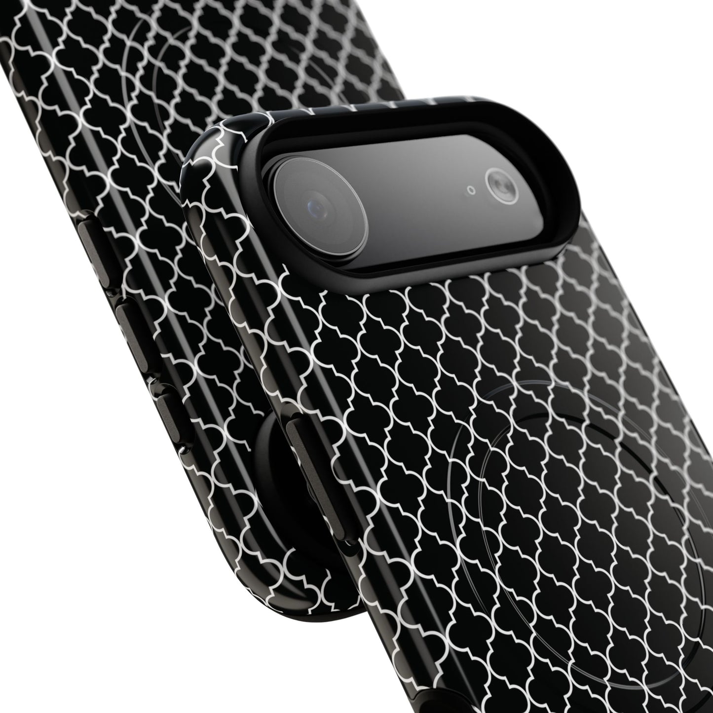 Noir Mosaic Tough iPhone Magnetic Case, Geometric Patterned Case, Durable iPhone Cover, Unique Tech Accessories, Perfect Gift for Him/Her