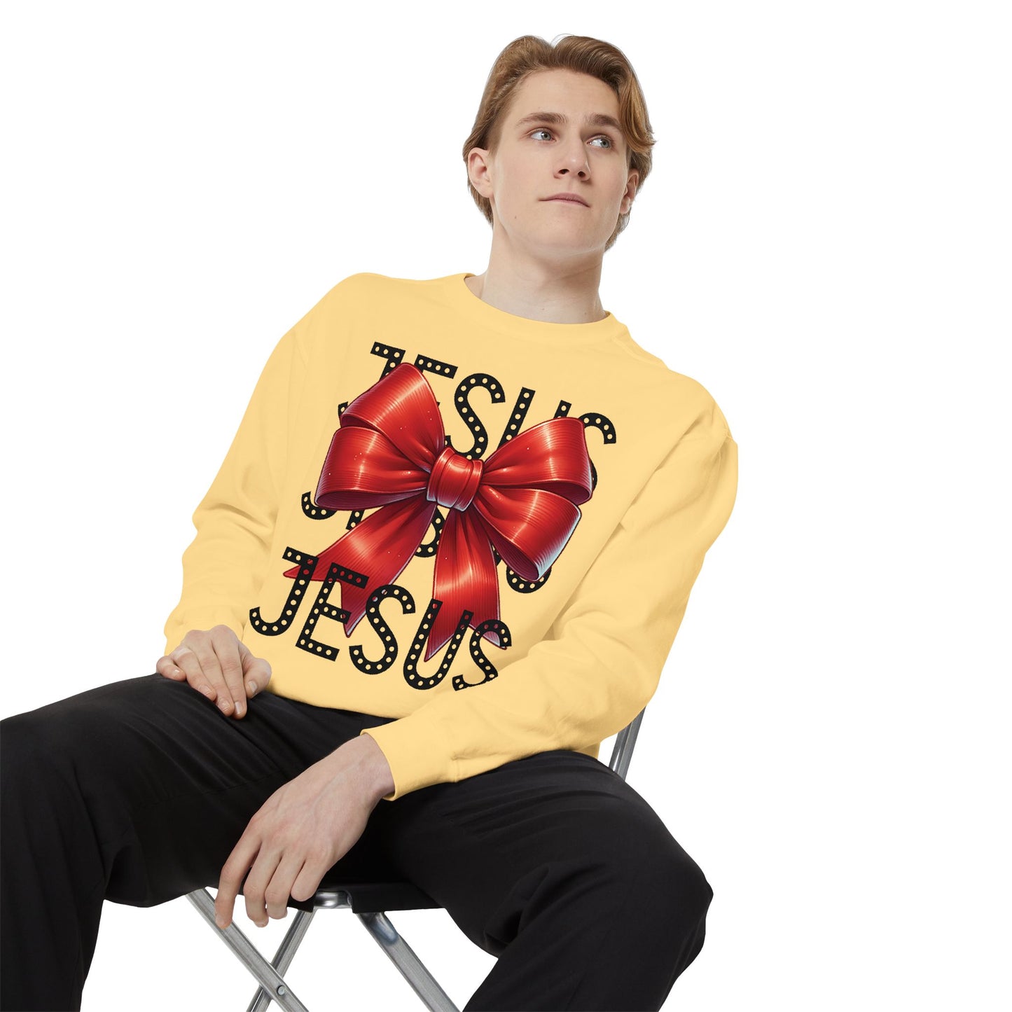 JESUS Charm Unisex Garment-Dyed Sweatshirt