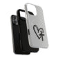 Tough Magnetic Phone Case with Heart & Cross Design, Durable Phone Cover, Unique Gift for Her, Stylish Accessory, Everyday Use