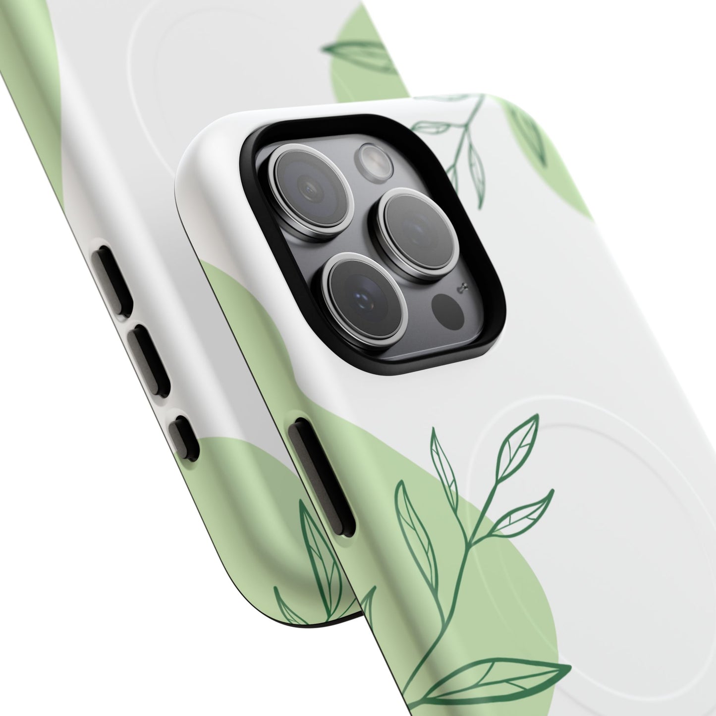 Stylish Tough iPhone Magnetic Cases with Leaf Design, iPhone Protection Cases, Greenery iPhone Covers, Eco-Friendly iPhone Accessories, Gift for Her.