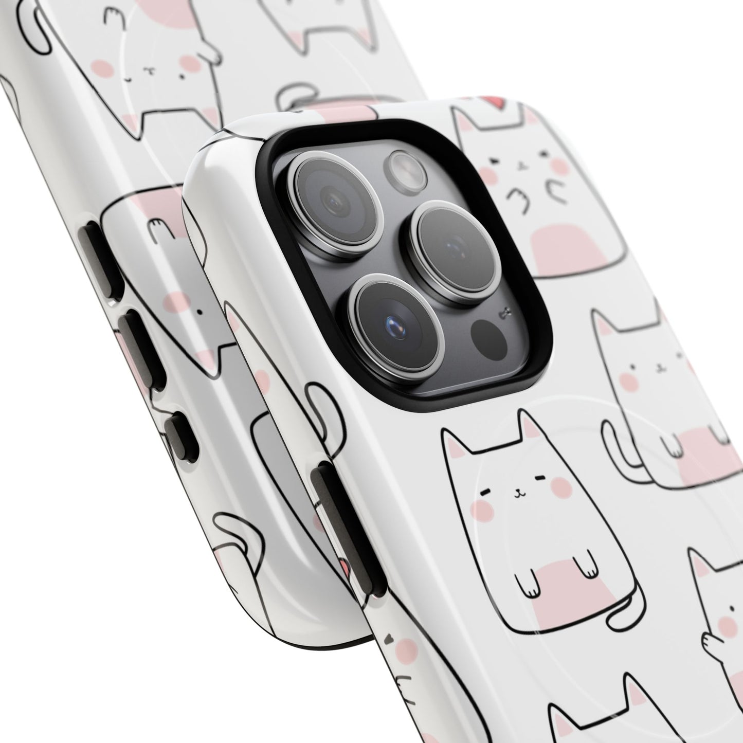 Cute Kawaii Cat Tough Magnetic iPhone Case, Cute Cat Lover Gift, Kawaii iPhone Cover, Tough iPhone Case, Unique Pet Themed Accessory,