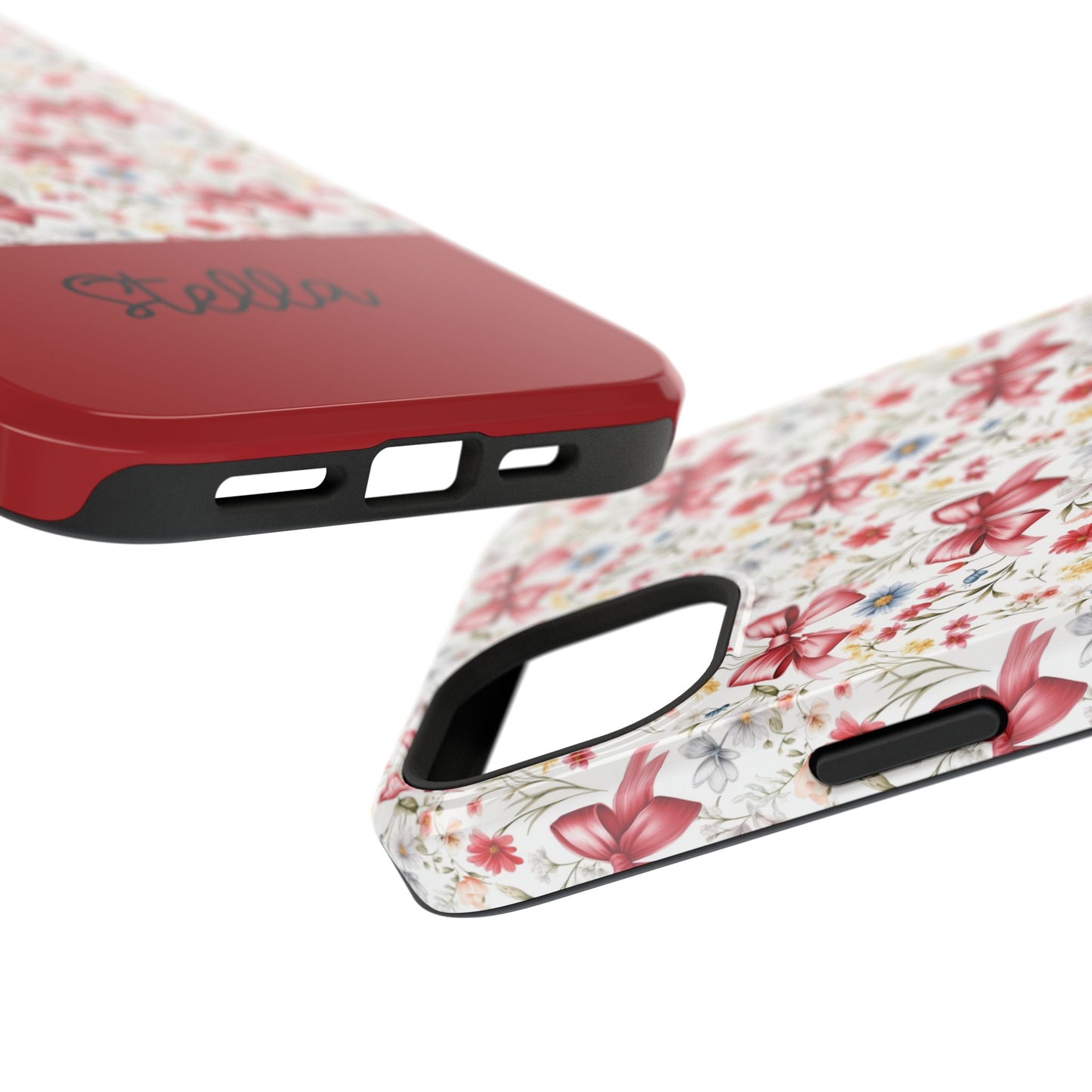 Personalized Rosette Coquette Floral Bow iPhone and Samsung Impact-Resistant Case — Custom Name Case