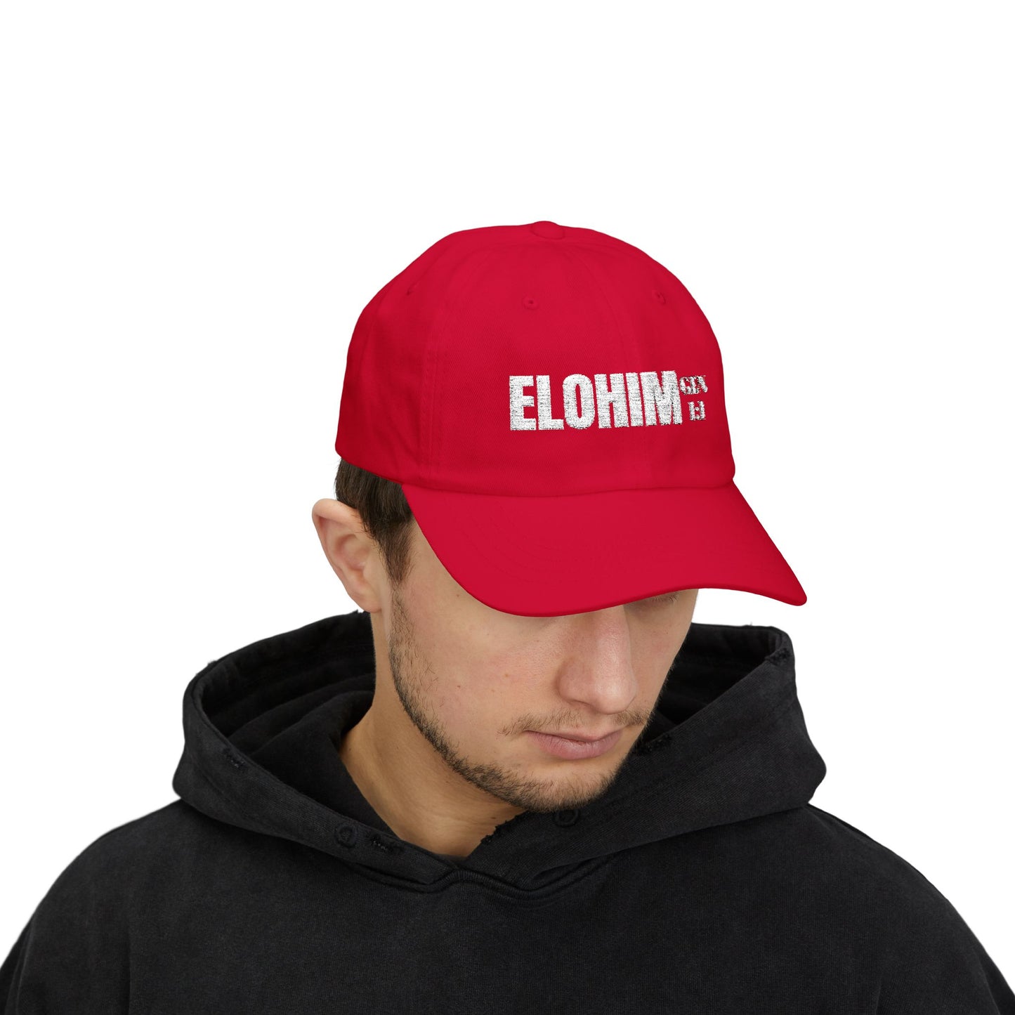 Classic Embroidery Dad Cap with 'ELOHIM, GENESIS 1:1' - Faith-Based Hat, Casual Wear, Gift for Dad, Christian Accessory, Summer Fashion