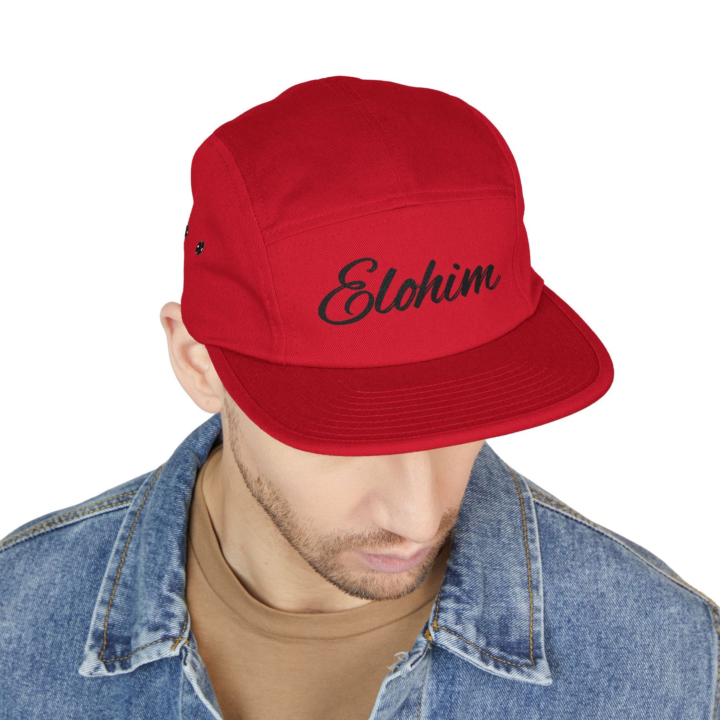 Embroidered 'ELOHIM, GENESIS 1:1'  5 Panel Cap, Trendy Hat, Outdoor Gear, Streetwear Accessory, Unique Gift, Fashion Statement