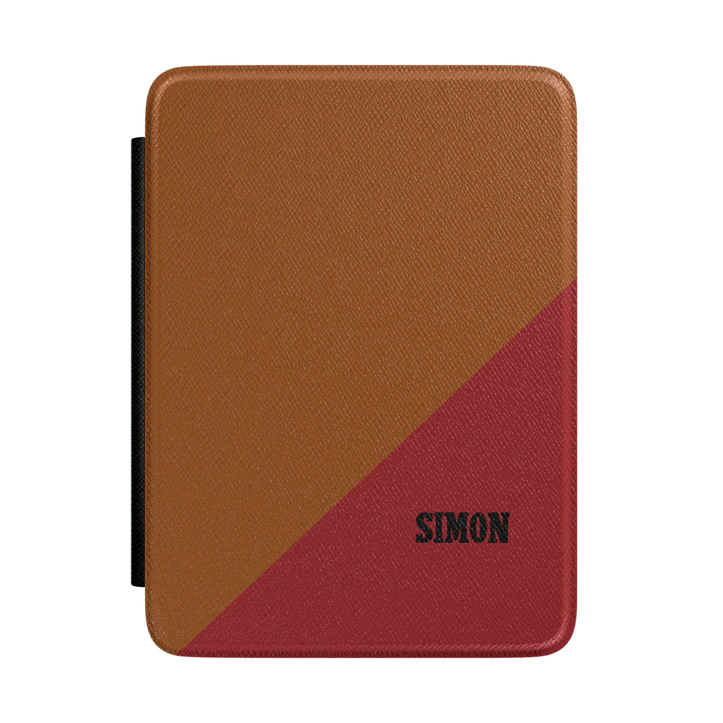 Minimal Monogram Kindle Case – Custom Initials E-Reader Cover (White & Red Accent)