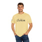 Embroidery 'ELOHIM, GENESIS 1:1' - Faith-Based Unisex Garment-Dyed Comfort Colors T-shirt, Faith Gift Tee, Religious Tee, Embroidery Tee.
