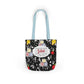 Personalized Black Composition Book Inspired Canvas Tote Bag with Colorful Straps, Cute School Bag, Eco-Friendly Tote, Back to School Shopping Bag, Teacher Gift Idea