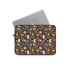 Whimsical Feline Garden Laptop Sleeve