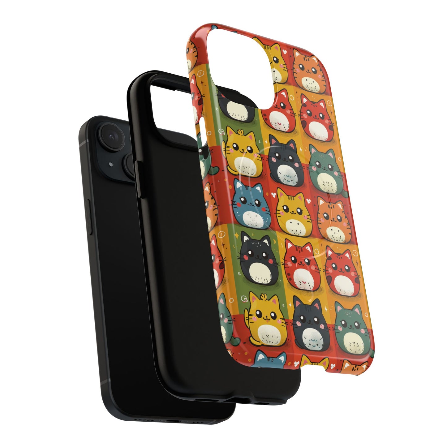 Cute Kawaii Cat iPhone Case, Tough Magnetic iPhone Case, Animal Lover Gift, Kawaii iPhone Cover, Fun Cat Design