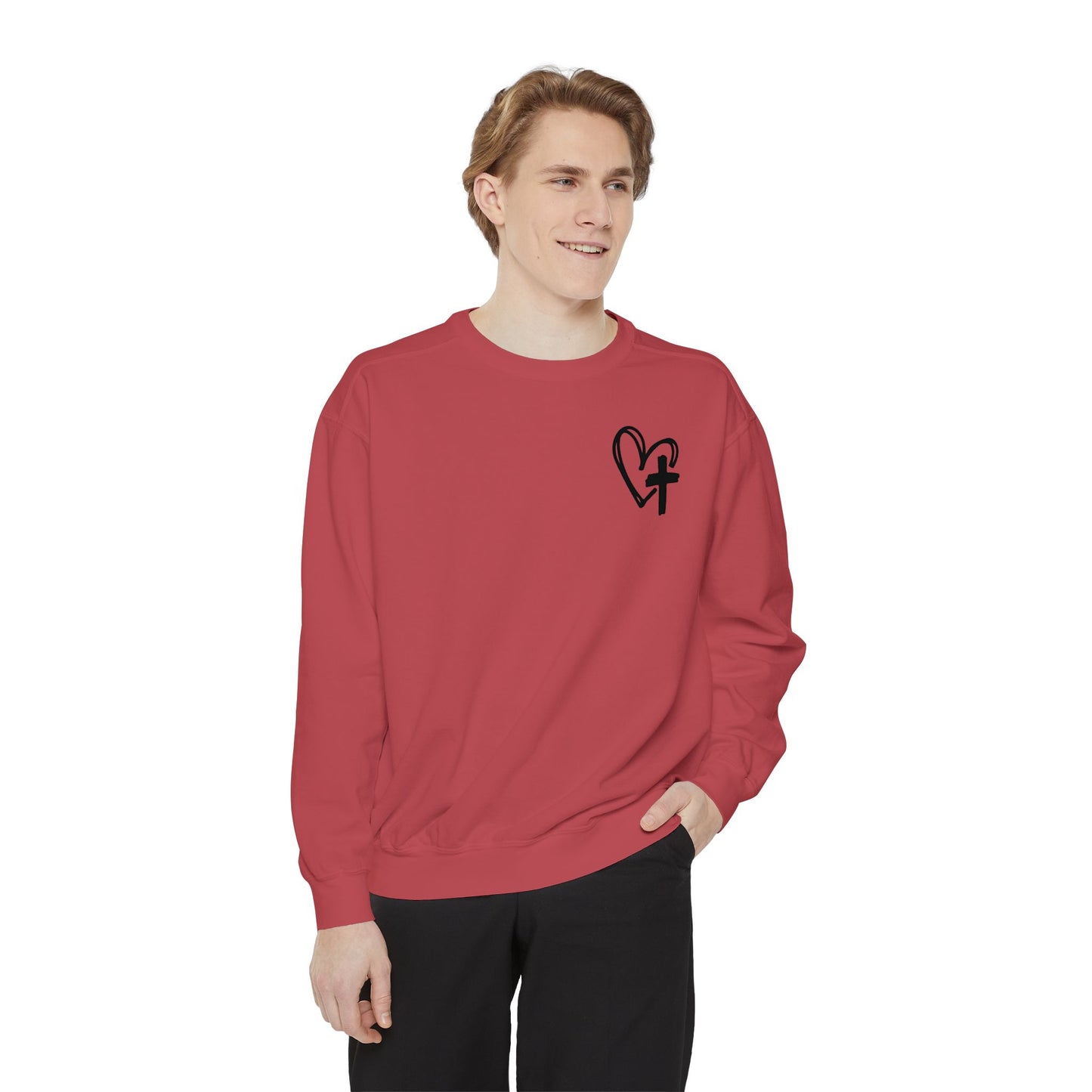 Faith and Floral Cross Unisex Garment-Dyed Sweatshirt