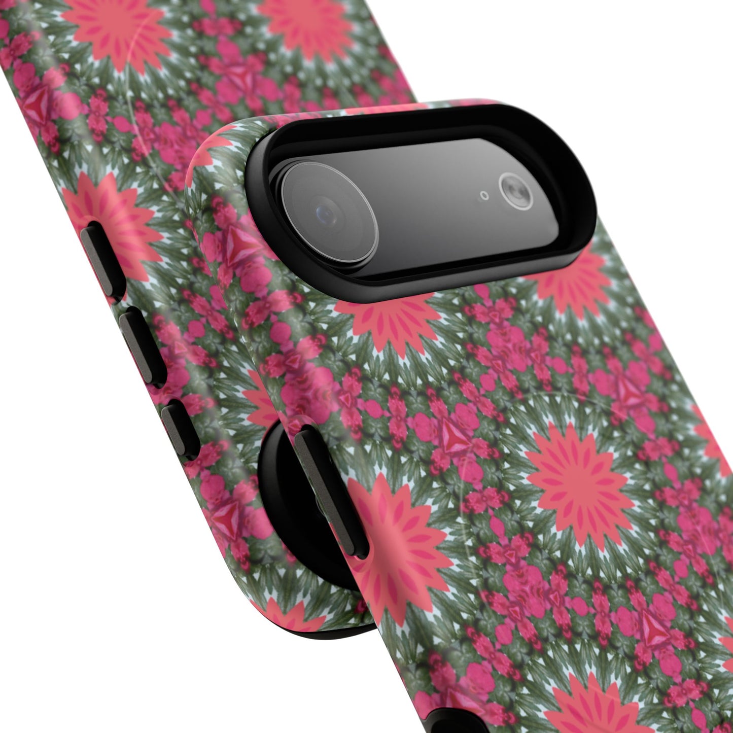 Floral KaleidoBloom iPhone Case, Tough Magnetic Cases, Floral iPhone Cover, Stylish Tech Accessory, Durable Design, Vibrant Gift Idea