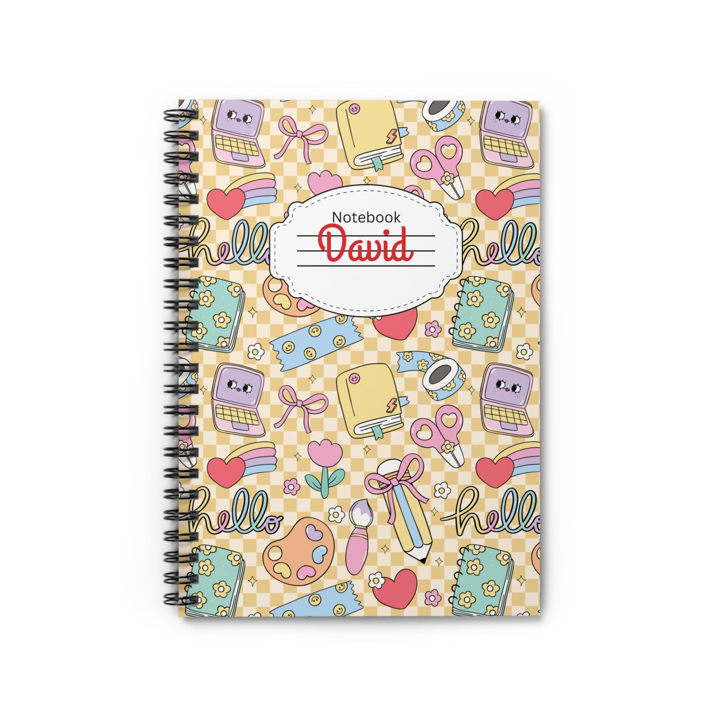 Personalized Doodle Daydream Composition Book Inspired Playful ABC Spiral Notebook - Perfect for School, Journaling, Kids, Teachers, Back to School Gifts