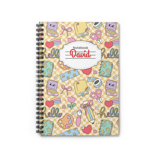 Personalized Doodle Daydream Composition Book Inspired Playful ABC Spiral Notebook - Perfect for School, Journaling, Kids, Teachers, Back to School Gifts