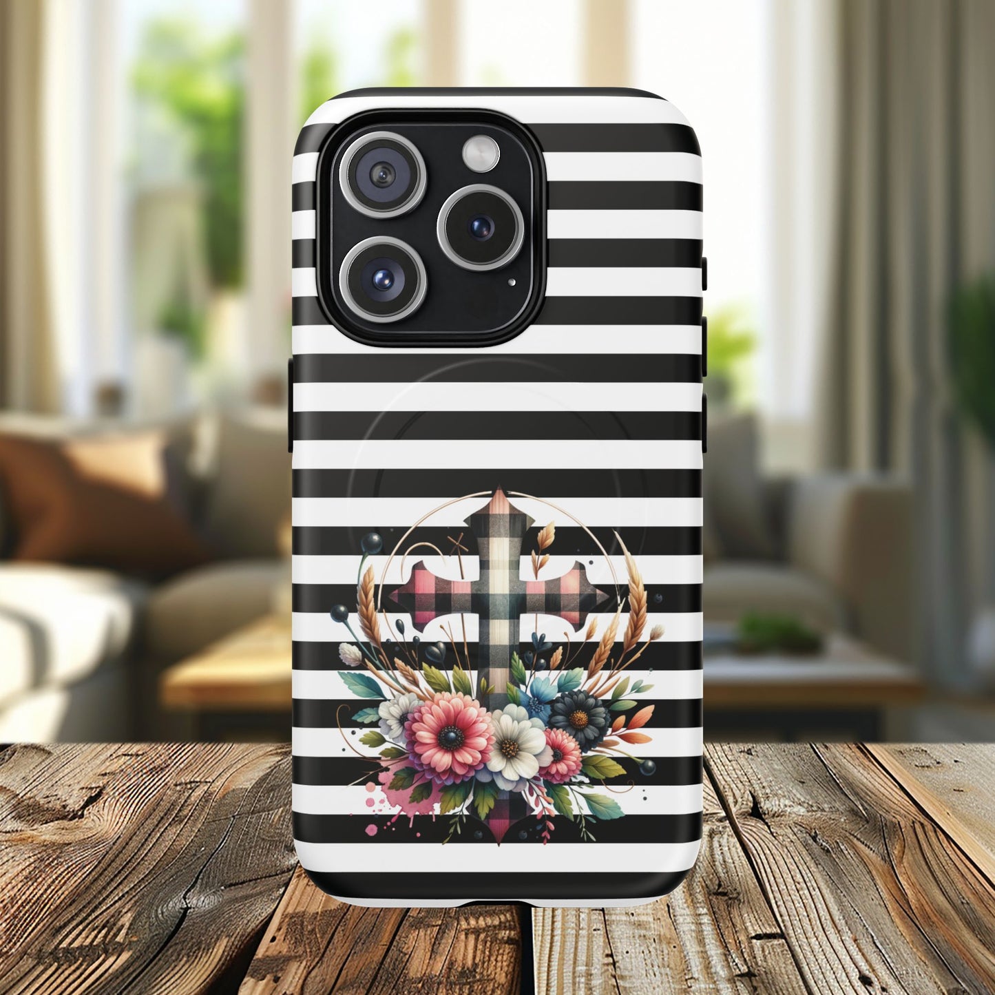 Striped in His Glory iPhone Case, Tough Magnetic Phone Protector, MagSafe iPhone Cover, Durable Case for Everyday Use, Gift for Nature Lovers, Vibrant Design.