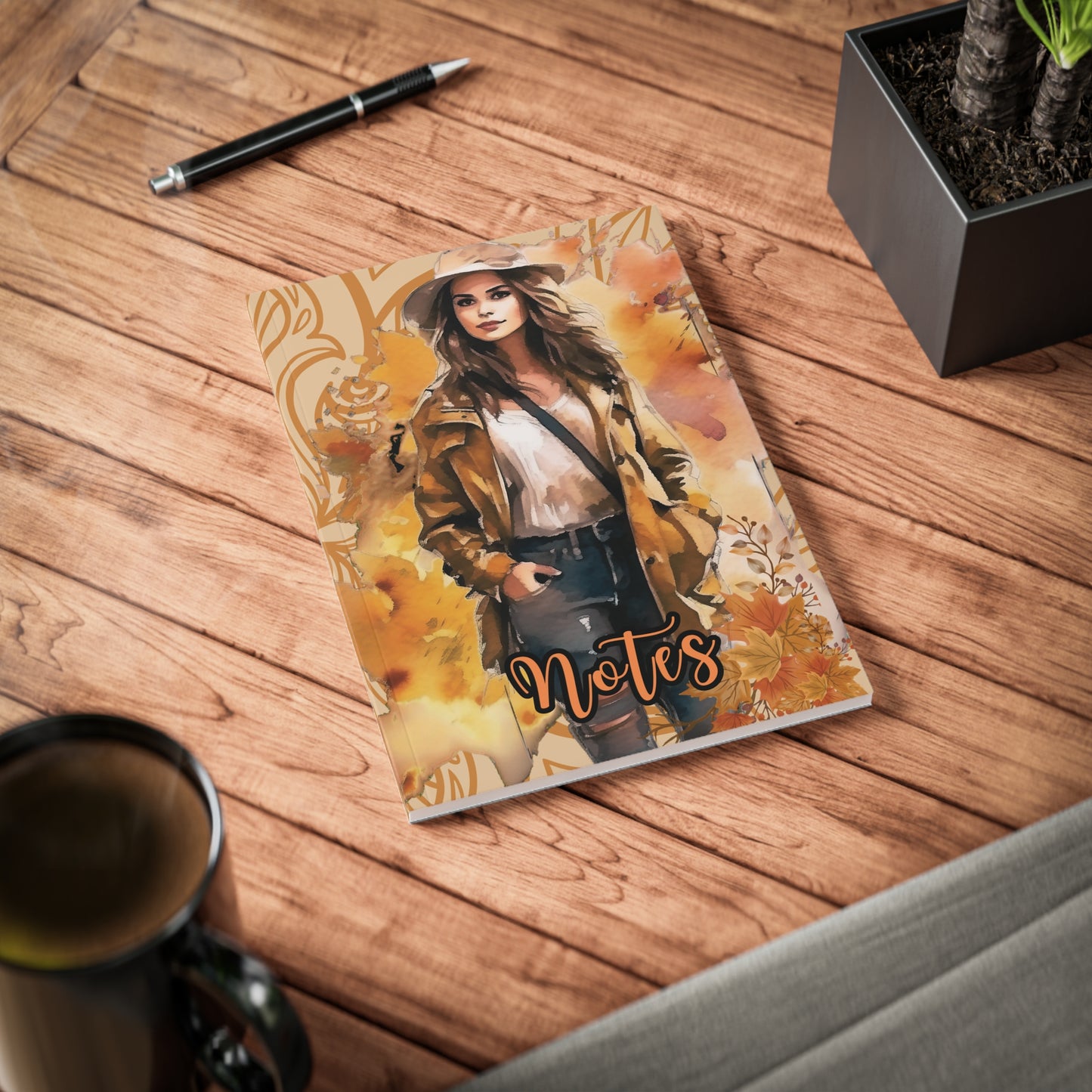 Stylish A5 Notebook: Autumn Vibes, Journaling, Stationery, Gift for Her, Fall Decor, Note-taking, Live with Purpose