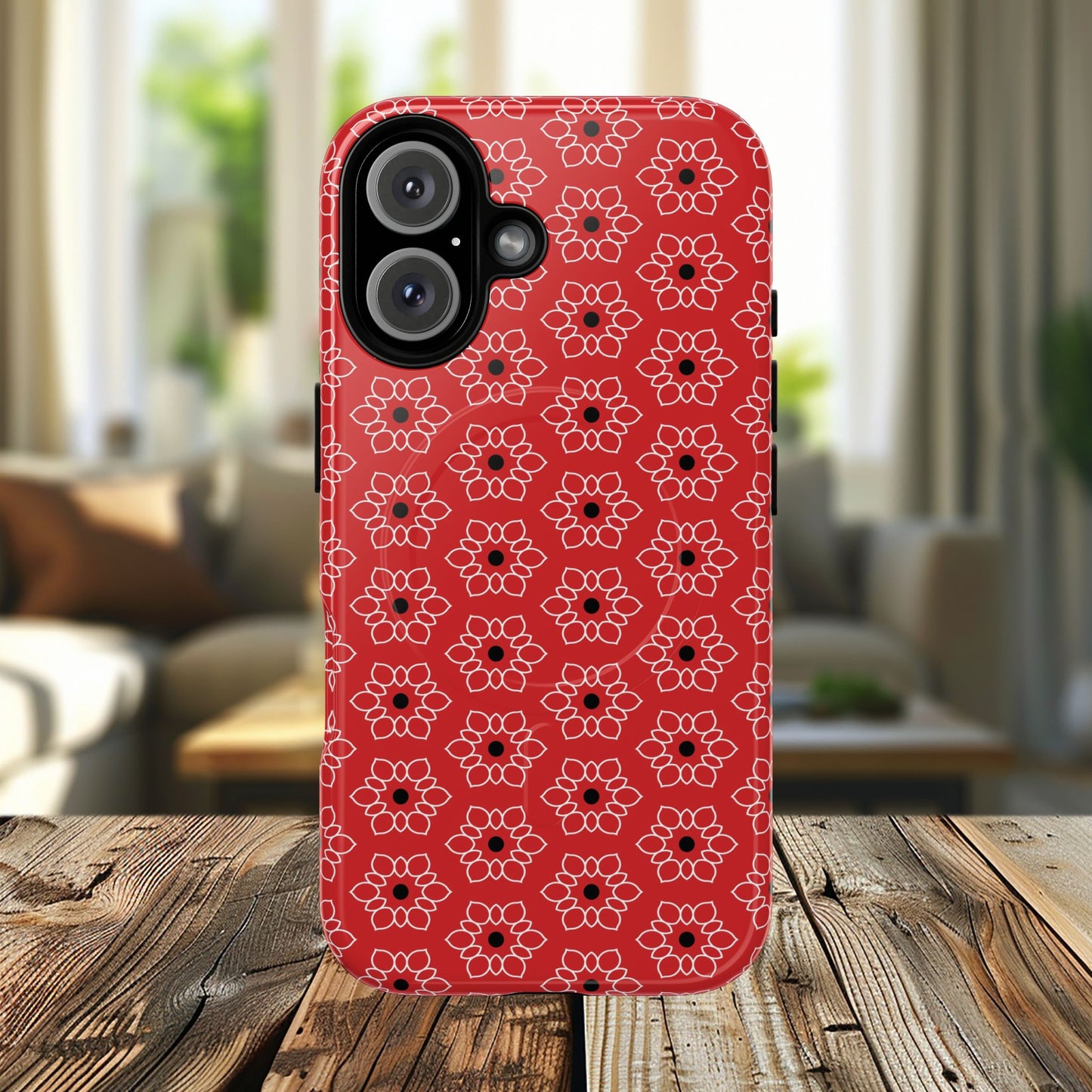 Stylish Geometric Magnetic iPhone Cases, Floral iPhone Cover, Durable Smartphone Cases, Trendy Accessories, Gift for Her