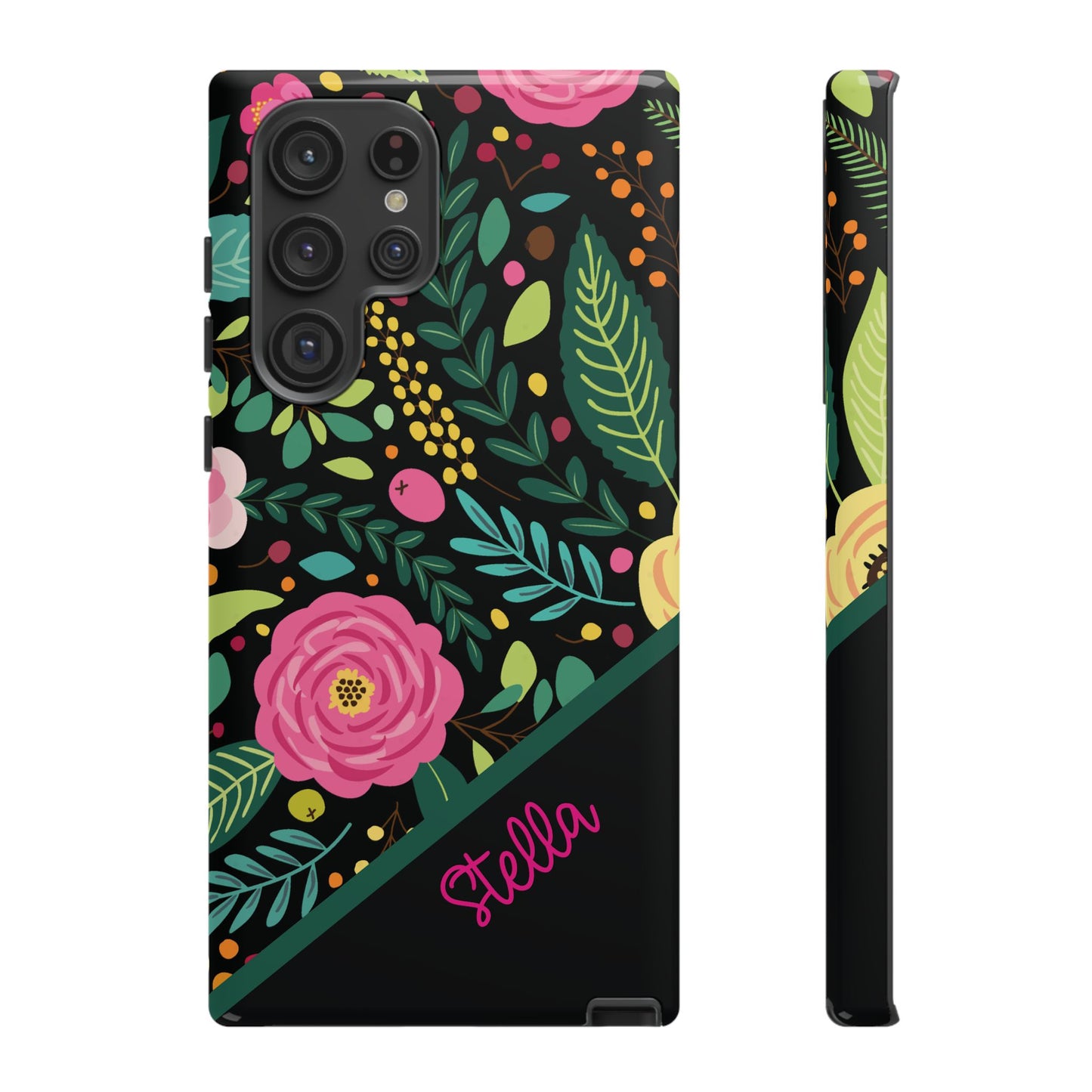 Personalized Floral Fantasy Samsung and Google Pixal Phone Case – Personalized Tough Cases with Colorful Garden Design
