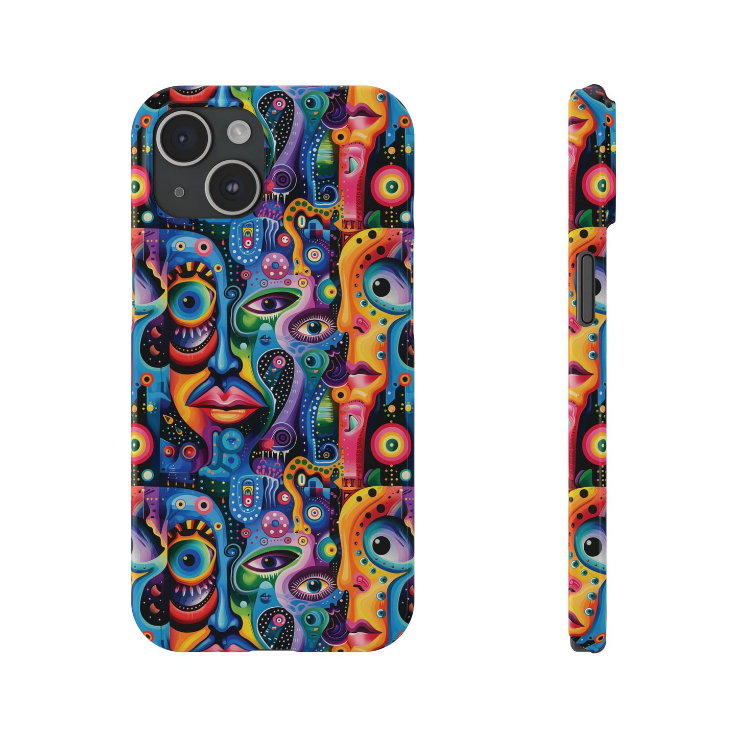 Psychedelic Visions Slim iPhone Case - Vibrant Design for Artistic Souls