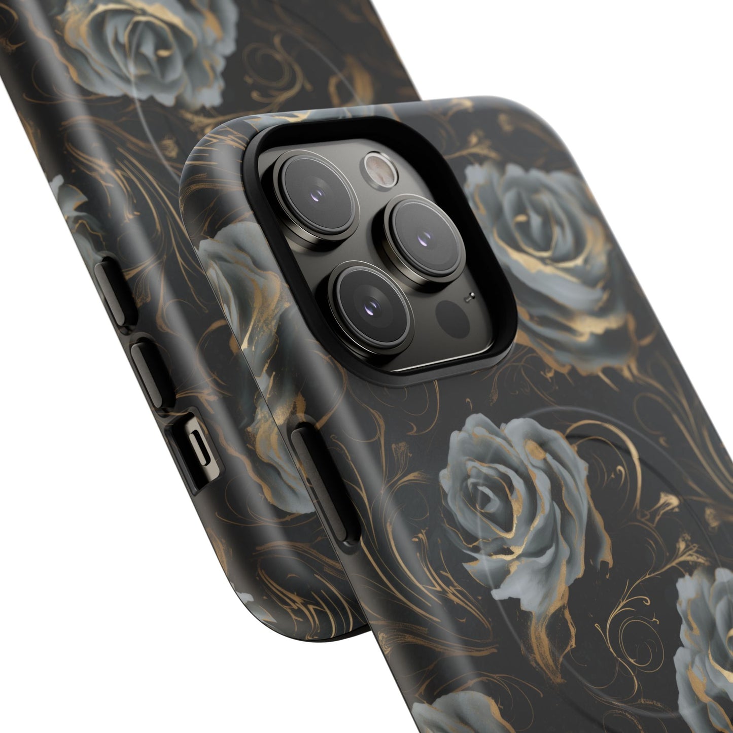 Midnight Bloom Tough iPhone Magnetic Cases,  iPhone 14, iPhone 15, iPhone 16, Pro, Pro Max, Plus MagSafe Case, Protective Tech Accessories, Gift for Her, Floral Design
