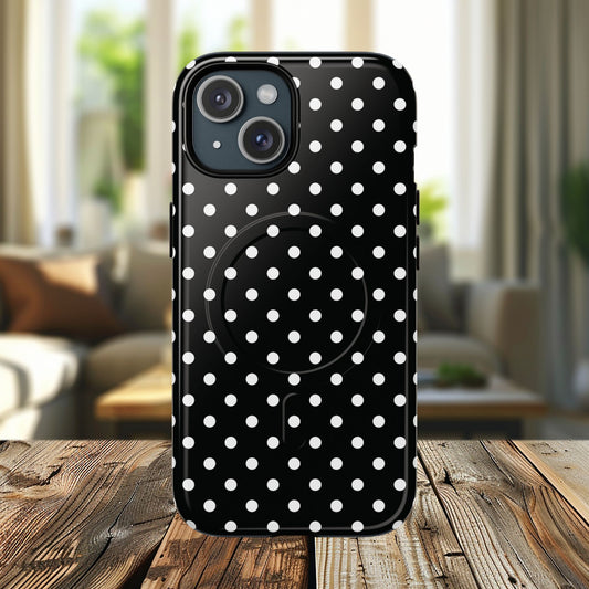 Polka Dot Tough iPhone Magnetic Case, Stylish iPhone Cover for Protection, Unique Gift for Birthdays, Holidays, Tech Lovers