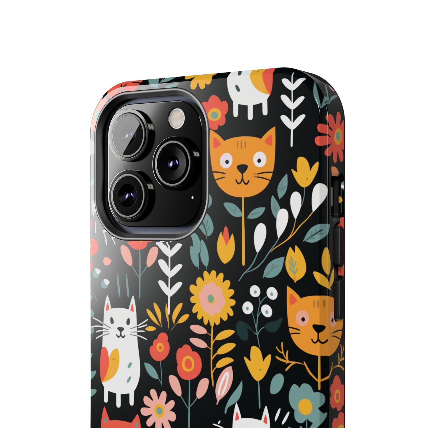 Whimsical Feline Garden iPhone and Samsung Tough Phone Cases,