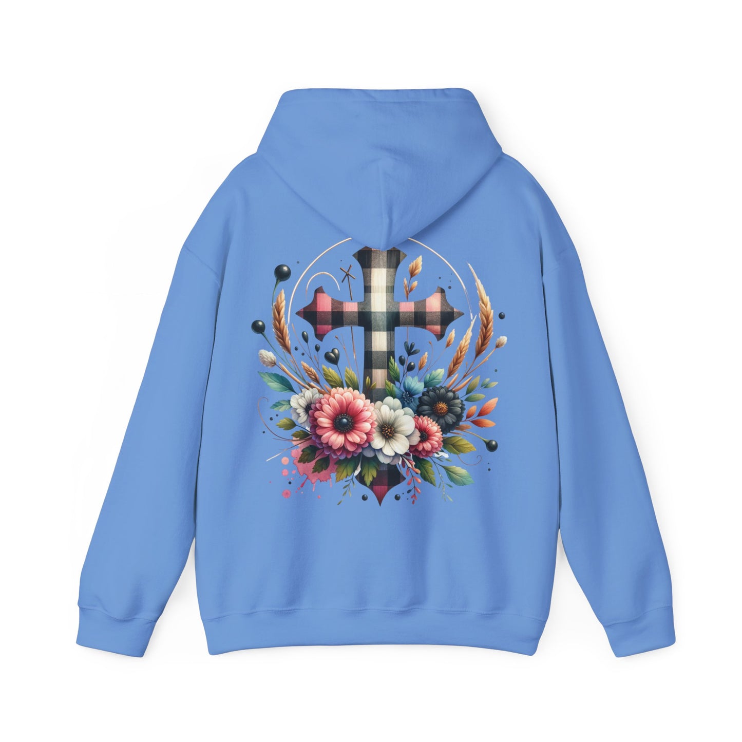 Faith and Floral Cross Unisex Gildan Hoodie Sweatshirt