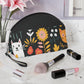 Whimsical Feline Garden Makeup Bag