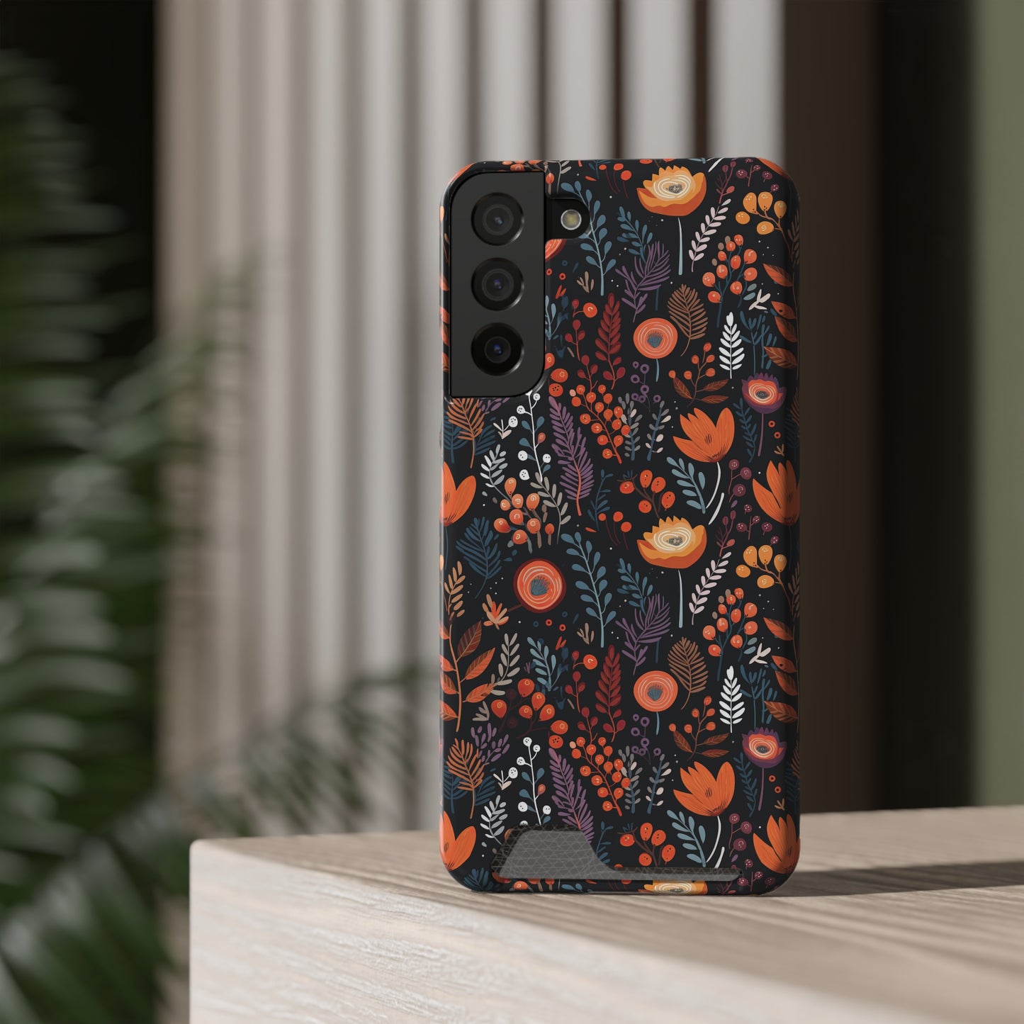 Autumn Bloom Samsung and iPhone Case With Card Holder