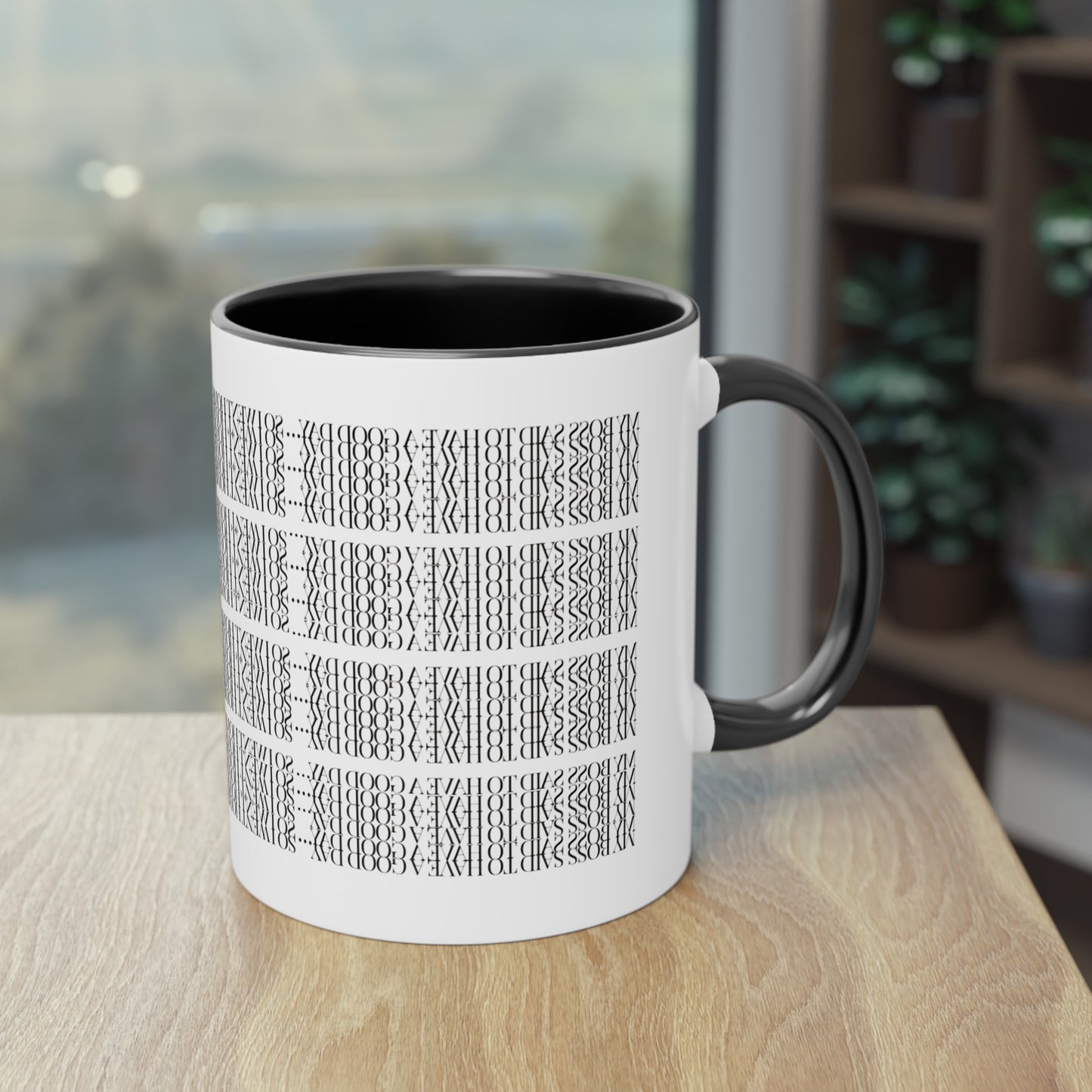 Two Tone Funny Hidden Message Mug - “My Boss said to have a good day… so I went home.”- Viral Optical Illusion Mug - Secret Sarcastic Work Message - Dishwasher Safe, Unique Gifts for Coffee Lovers, Home & Office Decor, Holiday Present.