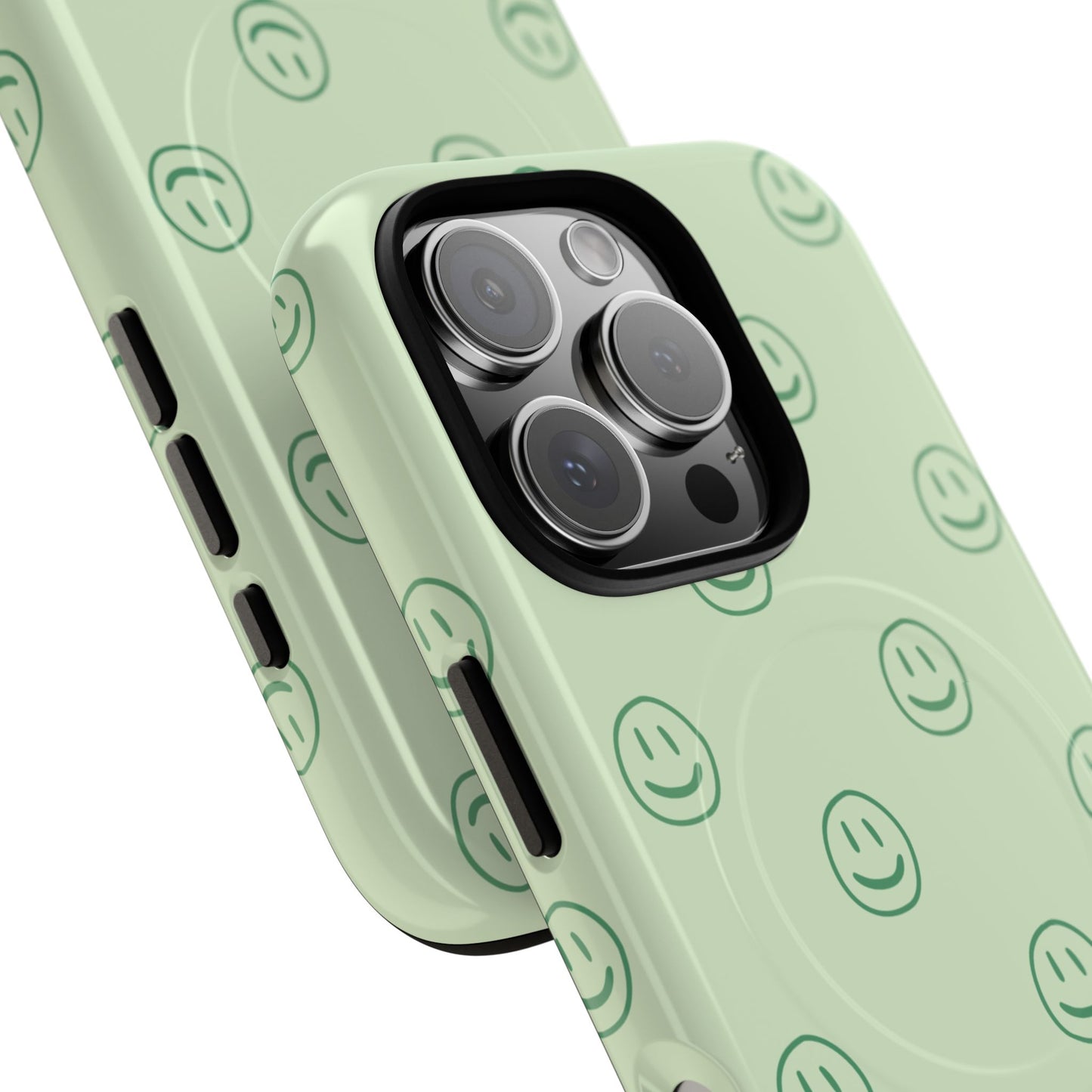 Green Smiley Face Magnetic iPhone Case