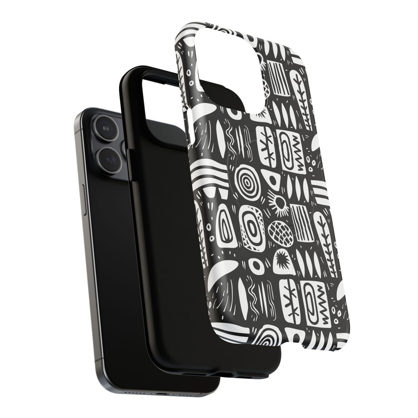 Modern Abstract Geometric Tough Magnetic Phone Case, Durable Phone Accessory, Gift for Him or Her, Artistic Design, Modern Decor