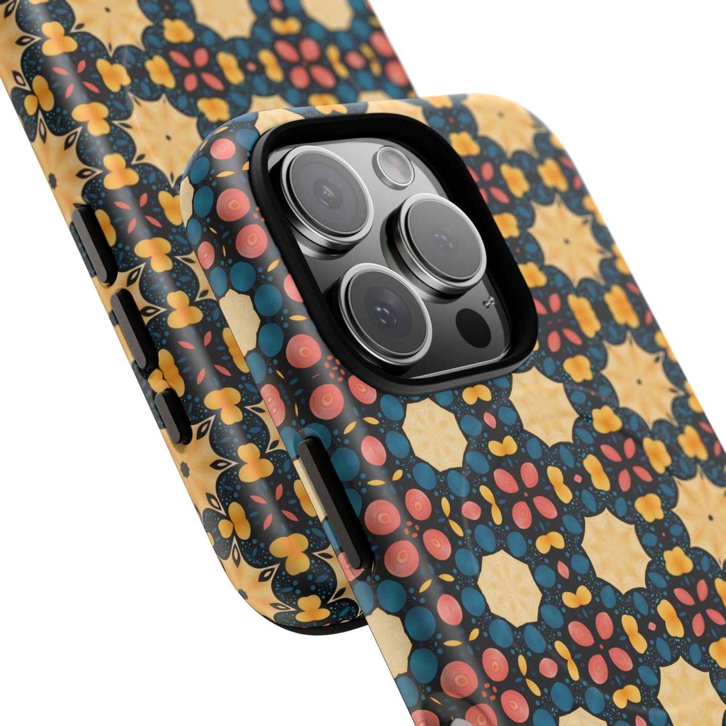 Celestial Spice Tiling Colorful Tough Magnetic iPhone Case, Unique iPhone Cover, Artistic Mobile Shell, Durable Design Accessory, Trendy Gift Idea, MagSafe® iPhone Case.