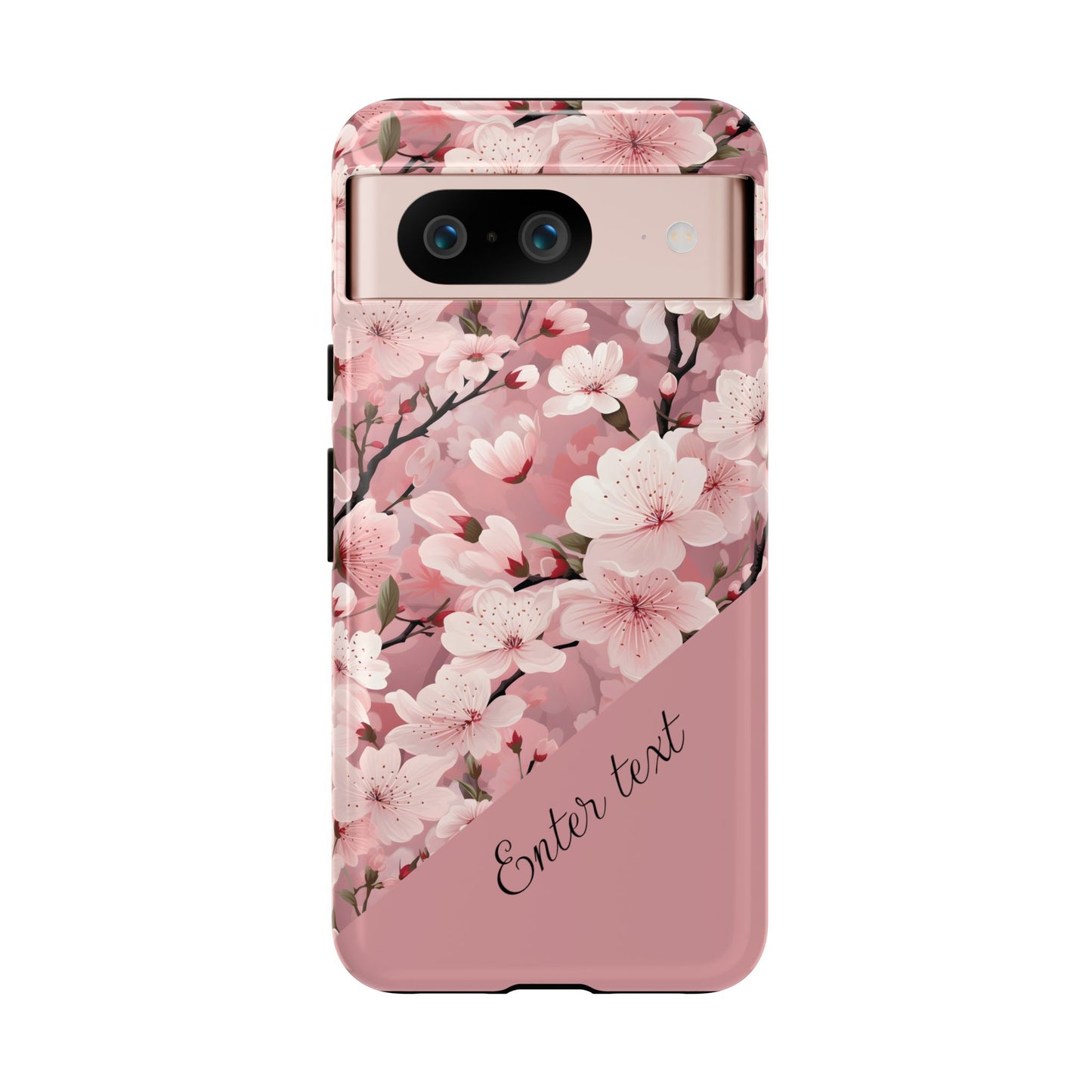 Personalized Cherry Blossom Tough Phone Case — Pink Floral Protective Case for Samsung & Google