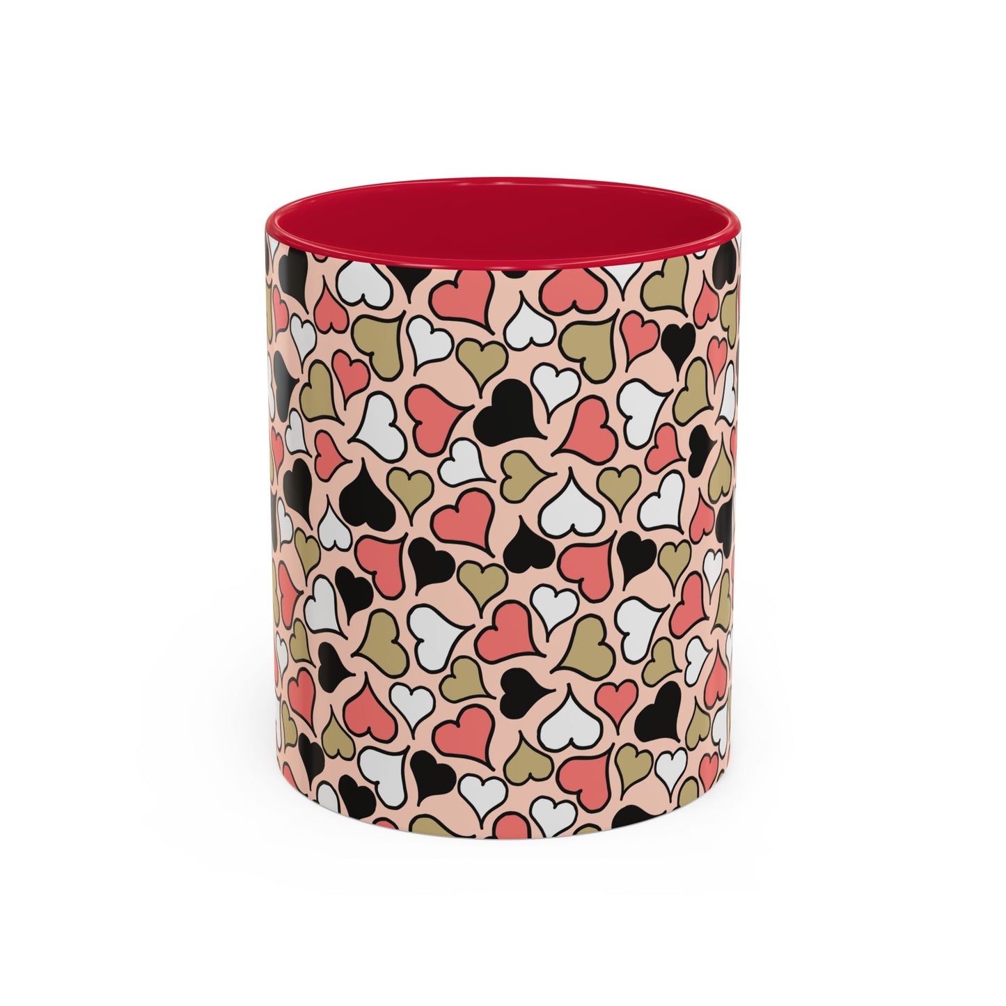 Heart Patterned Coffee Mug - Colorful Love Design, Perfect for Gifts & Celebrations