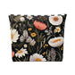 Blossom Elegance: Noir Garden Cotton Cosmetic Bag