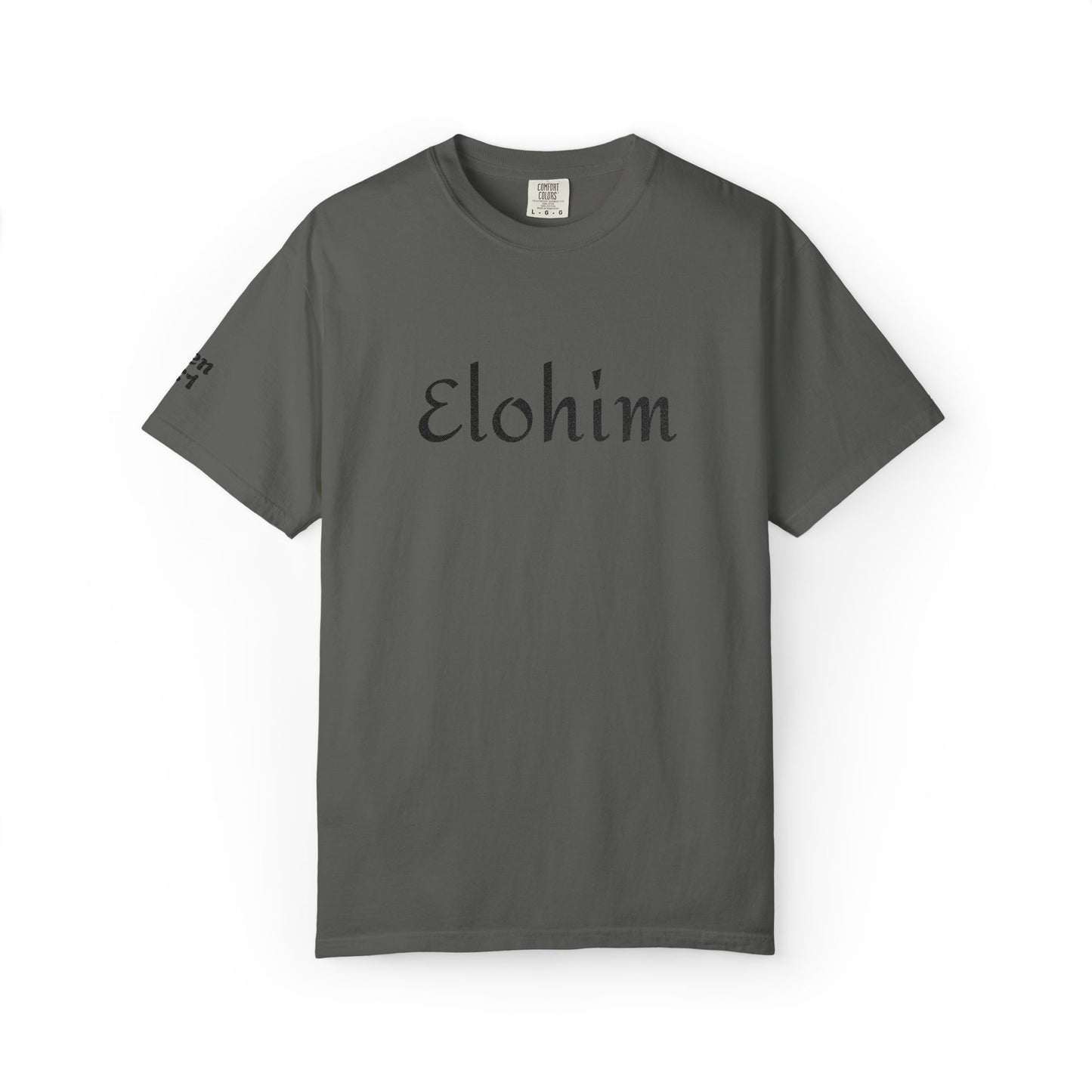 Embroidery 'ELOHIM, GENESIS 1:1' - Faith-Based Unisex Garment-Dyed Comfort Colors T-shirt, Faith Gift Tee, Religious Tee, Embroidery Tee.