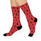 Winter Wonderland Red Cushioned Crew Socks - Comfortable DTG Print One-Size Style