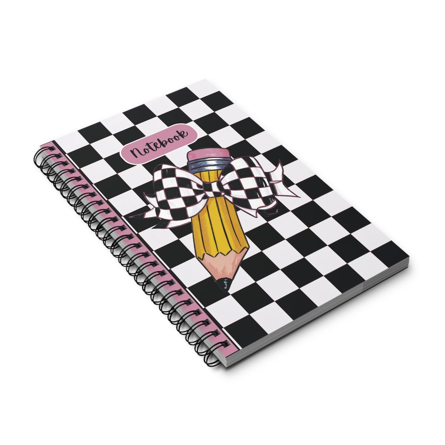 Black Checkered Charm Spiral Journal (EU)- (PY)