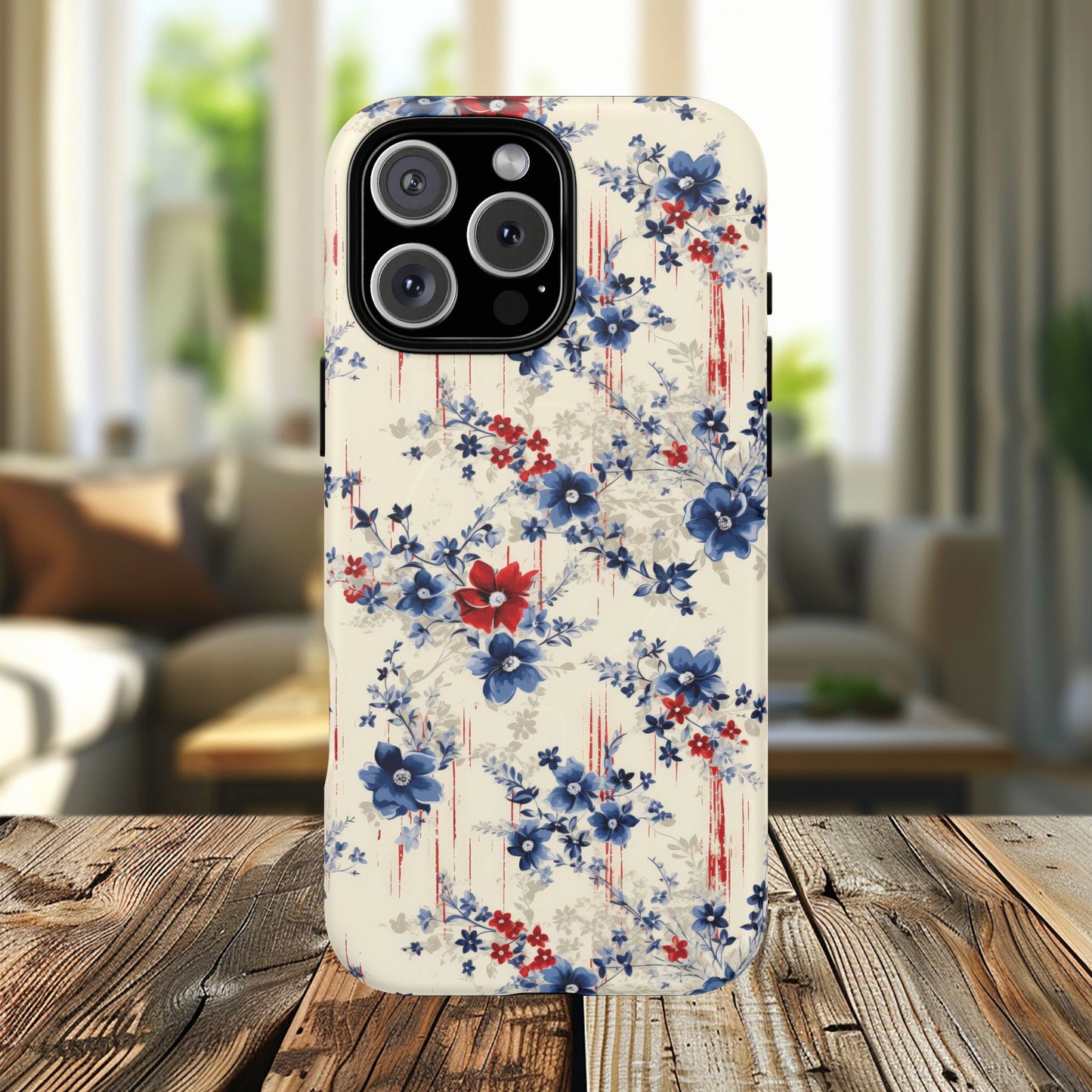 Americana Blossom Drift Tough Magnetic iPhone Case - Durable, Chic, Personalized for Floral Lovers, Gift for Her, Spring Style, iPhone Accessories