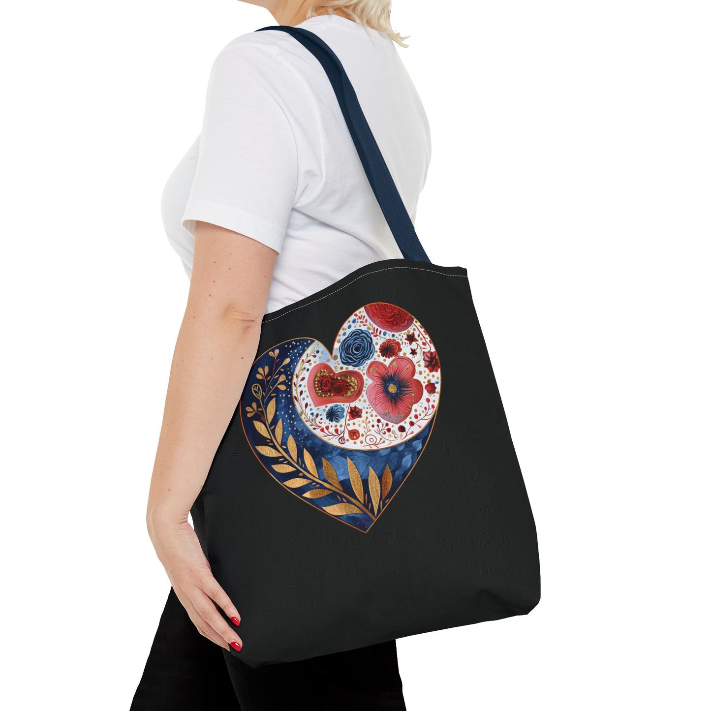 Floral Heart Tote Bag