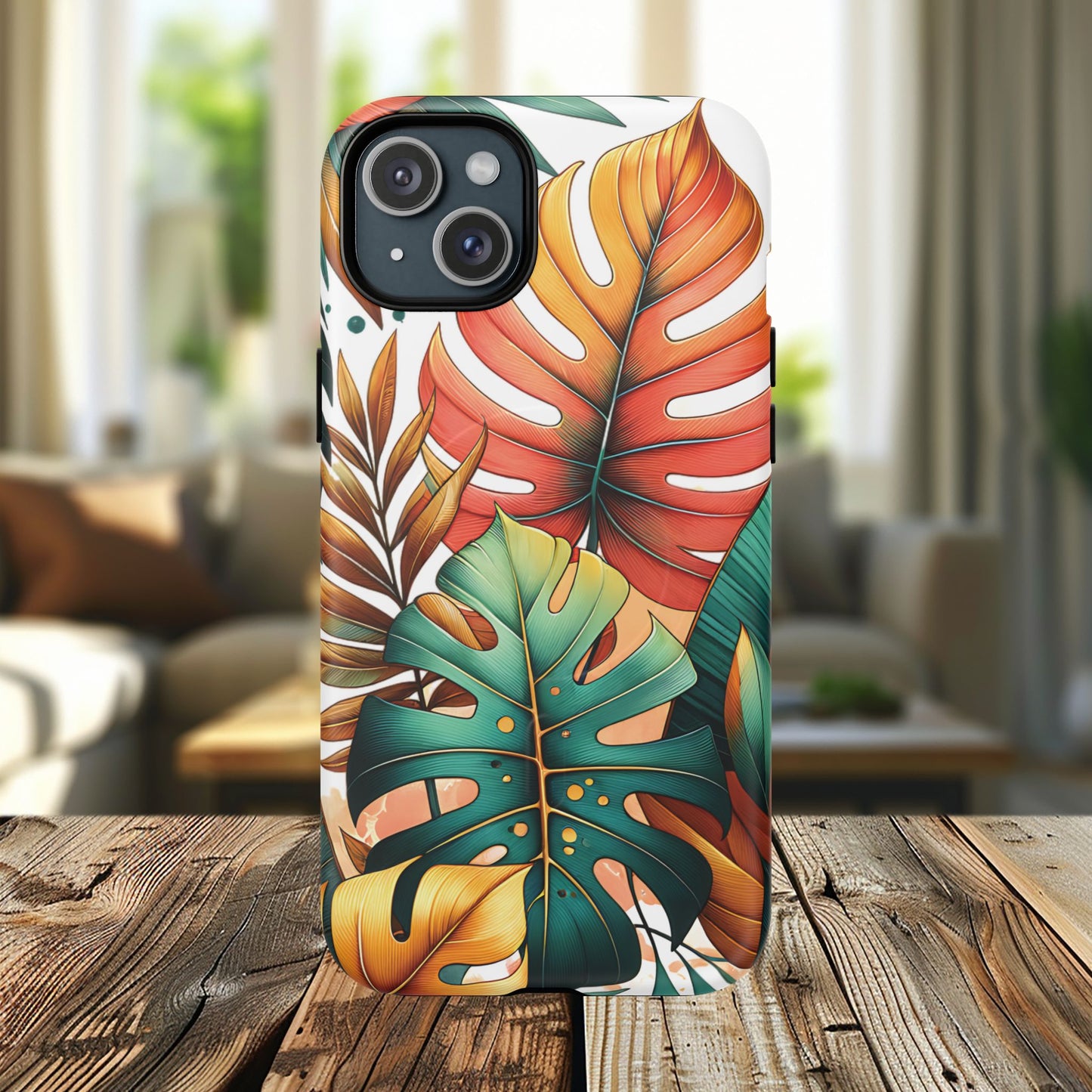 Tropical Monstera Leaf Phone Case - Stylish Tough Magnetic Cases, Floral Protection, Summer Vibe, Gift for Nature Lovers, Trendy Mobile Accessories