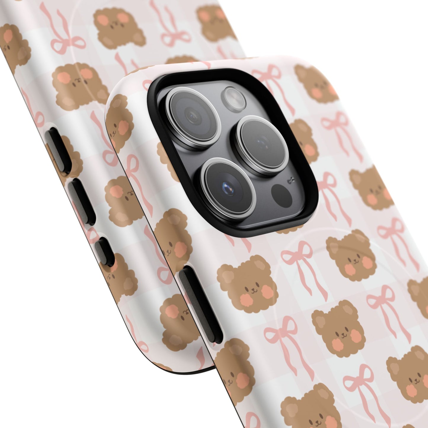 Cute Bear Pattern Magnetic Phone Case, Durable Animal Design, Gift for Kids, Trendy Case for iPhone, Cute Phone Accessory