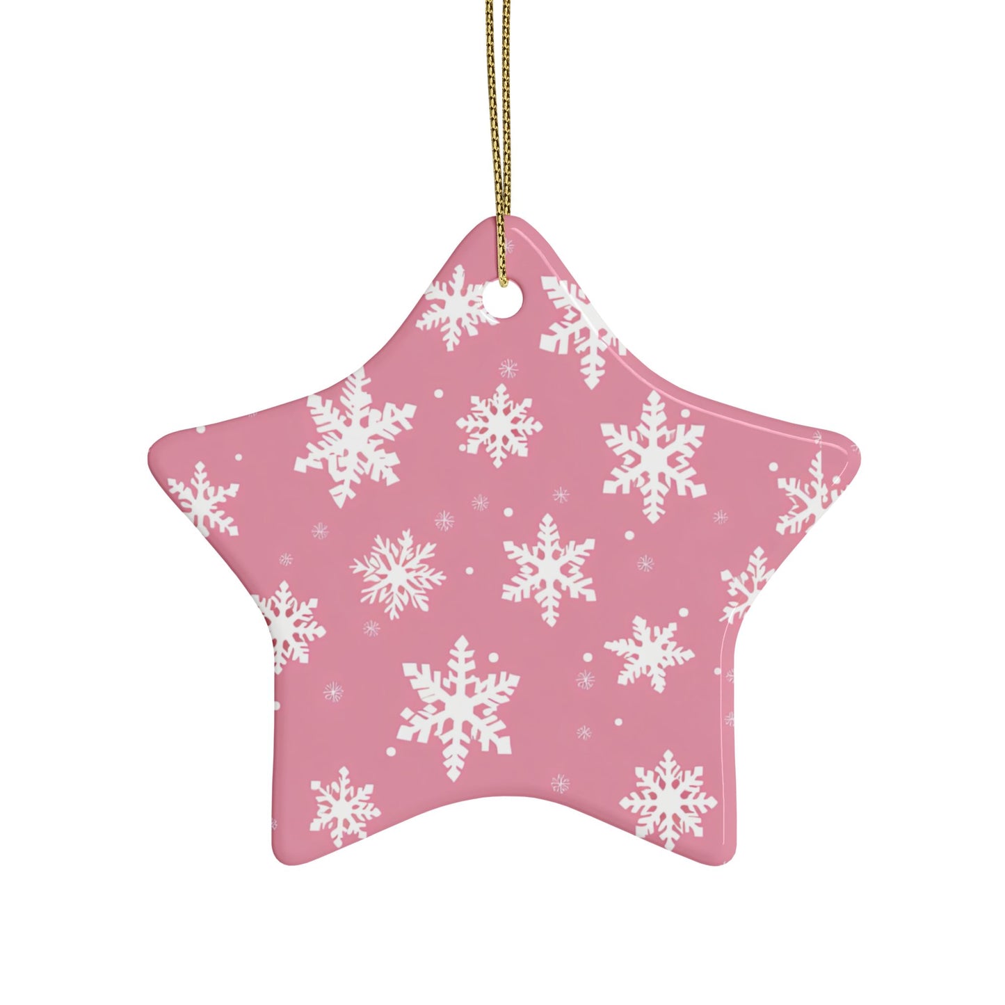 Pink Snowflake Elegance Ceramic Ornaments (1pcs, 5pcs, 10pcs, 20pcs)