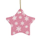 Pink Snowflake Elegance Ceramic Ornaments (1pcs, 5pcs, 10pcs, 20pcs)
