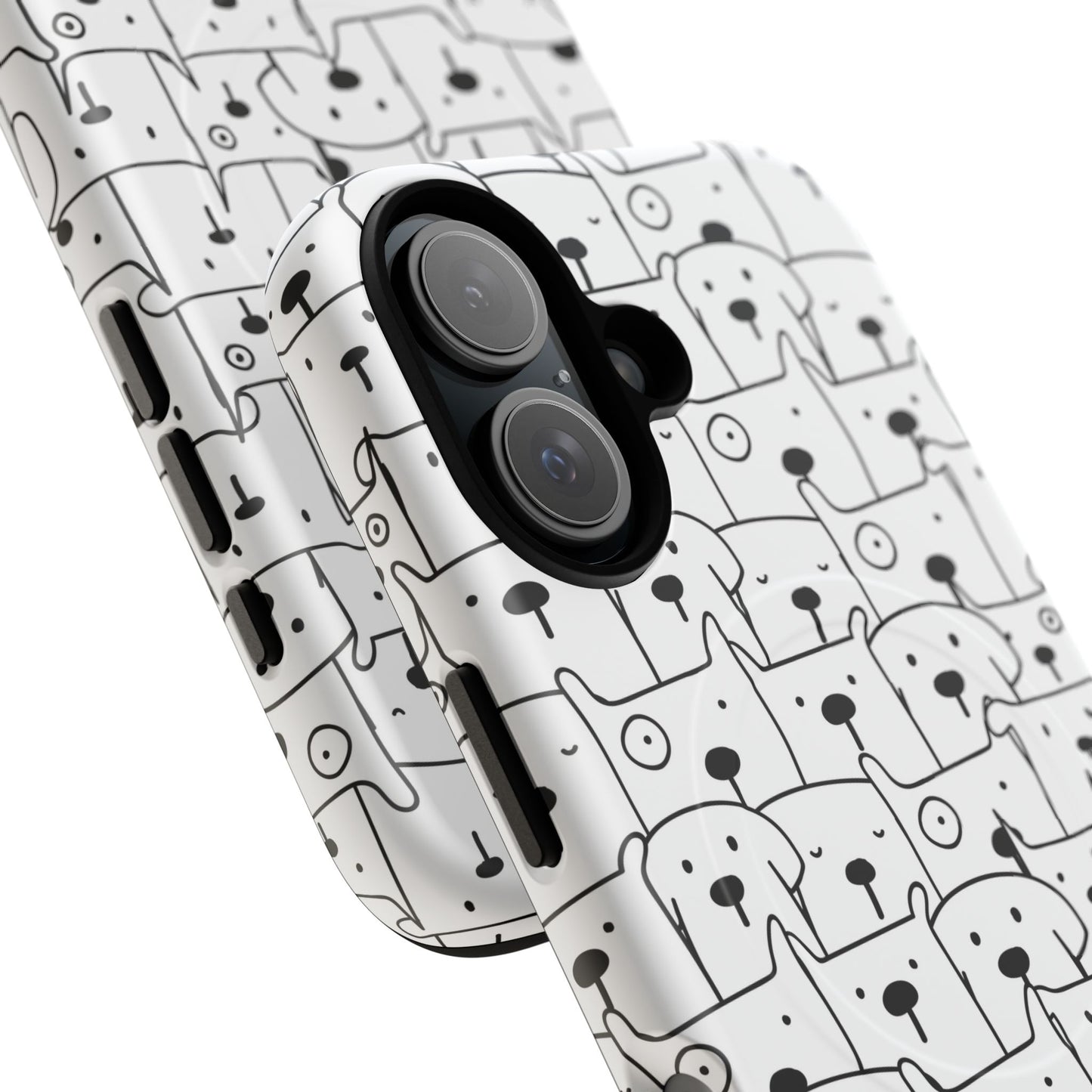 Cute Woof Line-Up iPhone Case, Tough Magnetic Case for Pet Lovers, Stylish Phone Accessory, Gift for Dog Owners, Protective Pet Case