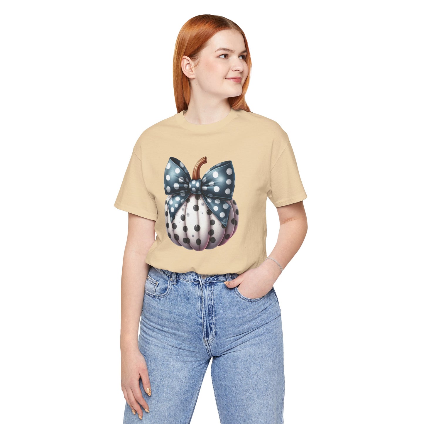 Polka Dot Pumpkin Charm Unisex Jersey Short Sleeve Tee