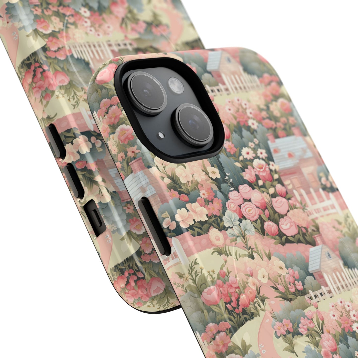 Pastel Garden Haven Tough iPhone Magnetic Case, Durable Protection, Flower Design, Gift for Her, Birthday, ,Phone Accessory, Spring Decor