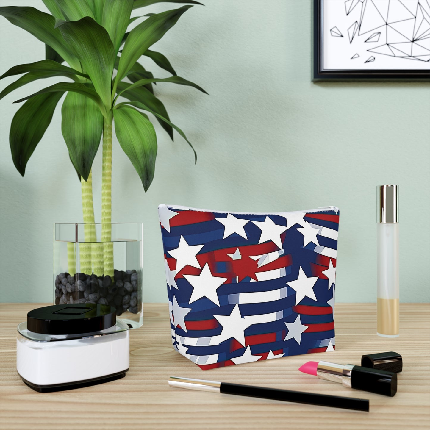 Patriotic Waves Cotton Cosmetic Bag