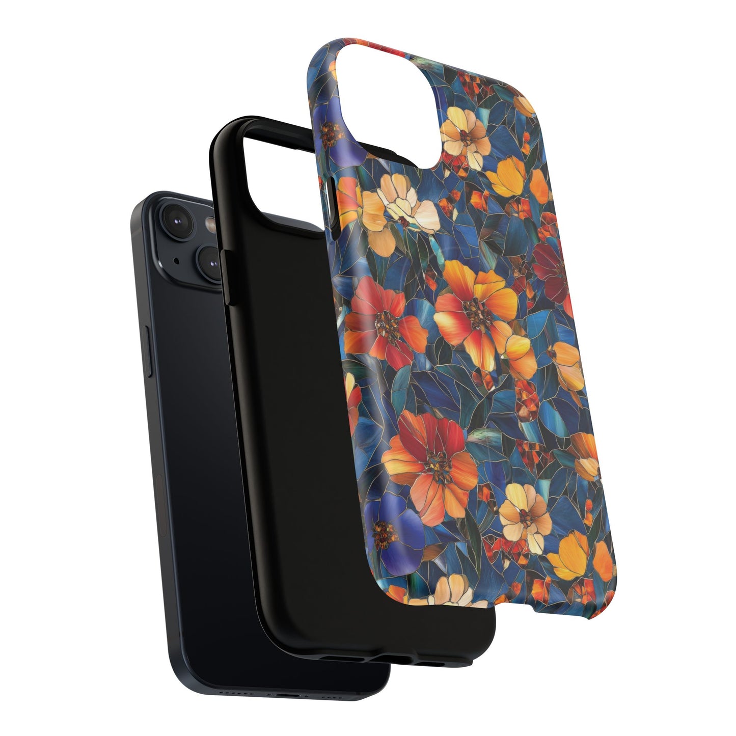 Cathedral Petals Tough Magnetic iPhone Case, Durable, Stylish, Unique Floral Design, Gifts for Her, Birthday, Everyday Use, Stained Glass iPhone Case.