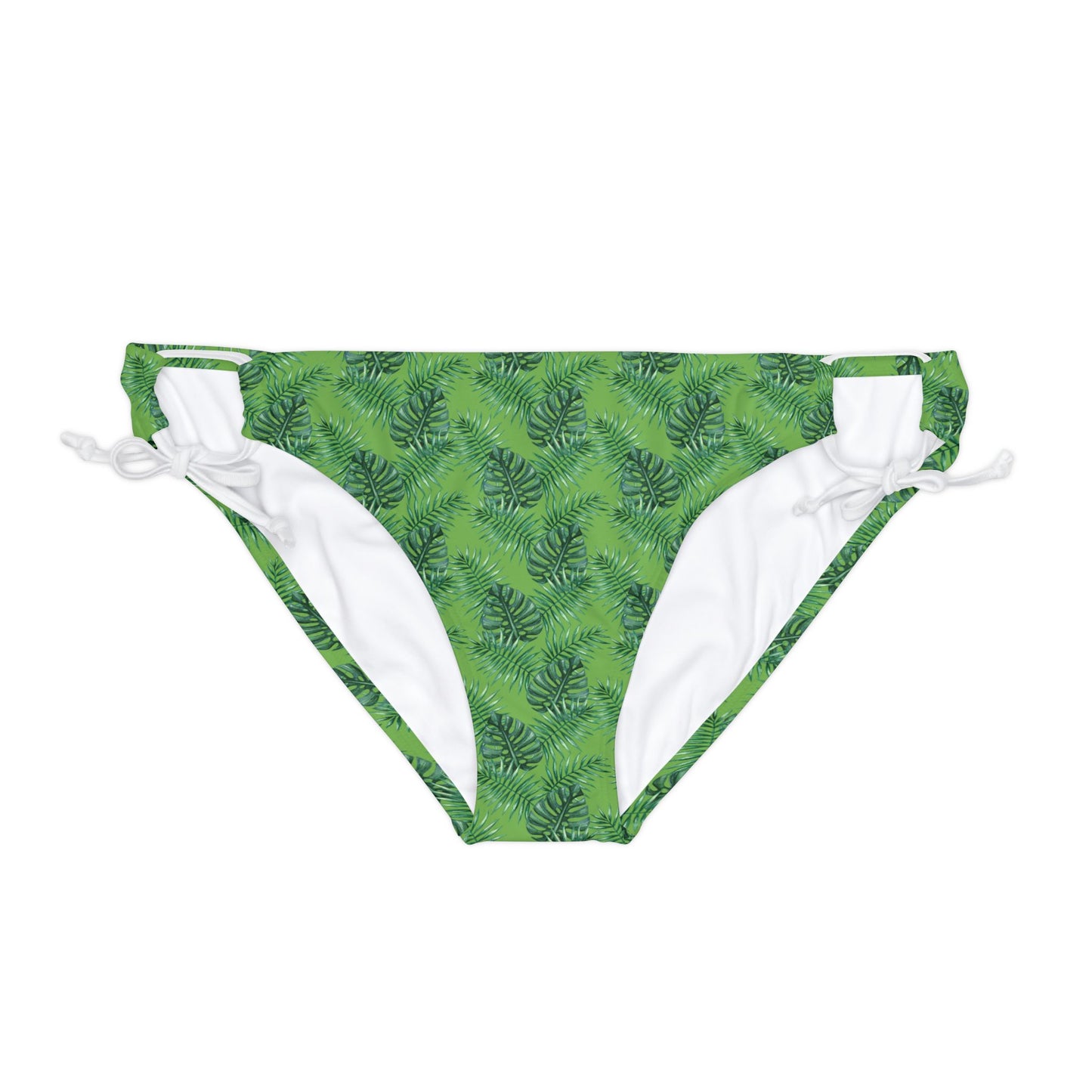 Green Tropical Bliss Loop Tie Side Bikini Bottom (AOP)